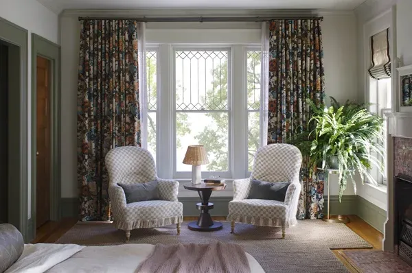 Elegant drapery installation in a modern living room